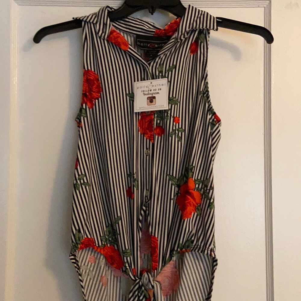 NWT floral and striped tank